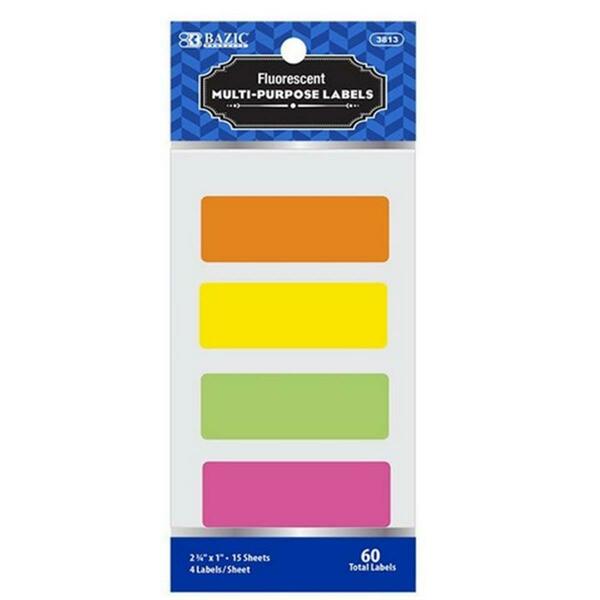 Bazic Products Bazic 2 3/4-inch X 1-inch Fluorescent Multipurpose Label, 1440PK 3813